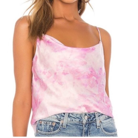 Superdown Pink Tie-Dye Cowl Tank - Picture 1 of 4